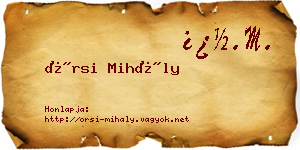 Örsi Mihály névjegykártya