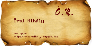 Örsi Mihály névjegykártya